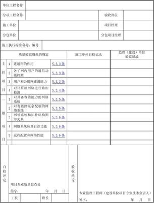 计算机网络系统检测检验批质量验收记录及施工要点分析